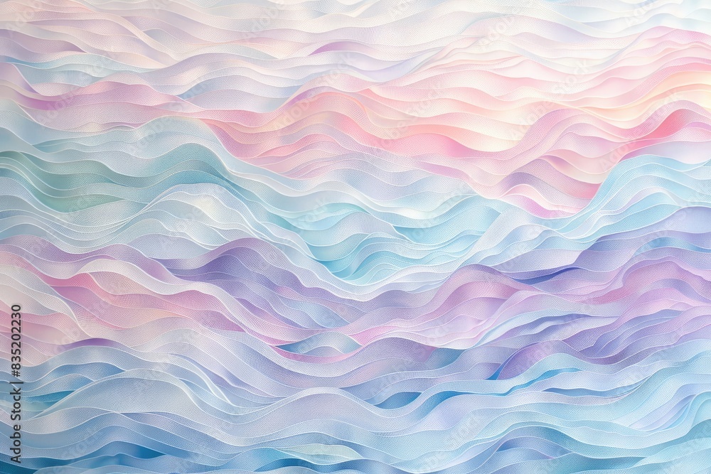 Fototapeta premium Gentle wave patterns in pastel colors, creating a sense of calm and wellness