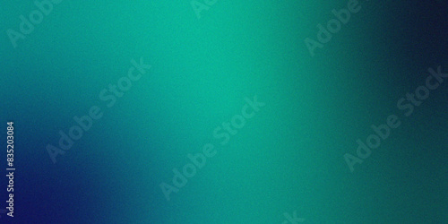 Grainy vintage Teal to Blue gradient background with glowing light , rough, grain, noise, and bright spots. Glowing noise texture cover header poster design. 