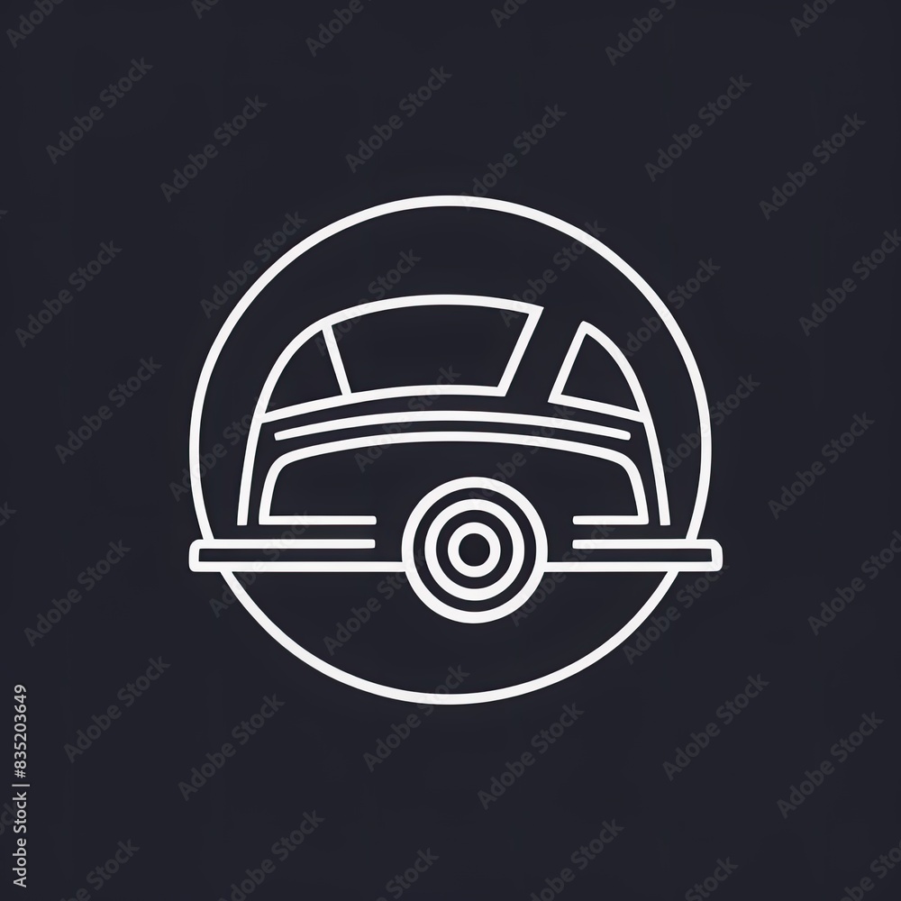 Obraz premium car icon illustration. logo. symbol. art. drawing. mascot. old school. vintage. mobile. otomotive. design. apps. circle. service. oto. drive.