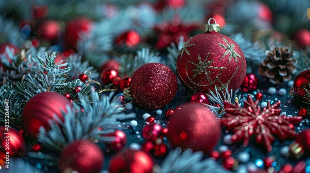 a close up of a bunch of christmas ornaments a close up of a bunch of christmas ornaments