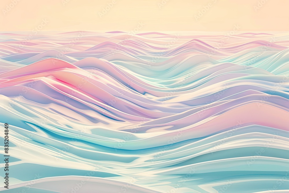 Obraz premium Gentle wave patterns in pastel colors, creating a sense of calm and wellness