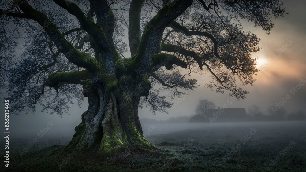Fototapeta premium tree in the fog