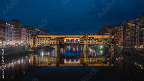 ponte vecchio at night city