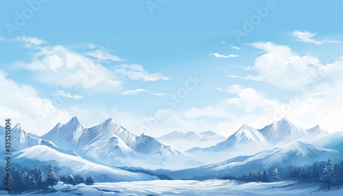 A mountain range with a clear blue sky