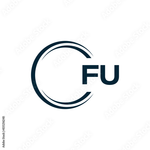 FU logo. F U design. White FU letter. FU, F U letter logo design. F U letter logo design in FIVE, FOUR, THREE, style. letter logo set in one artboard. F U letter logo vector design. 