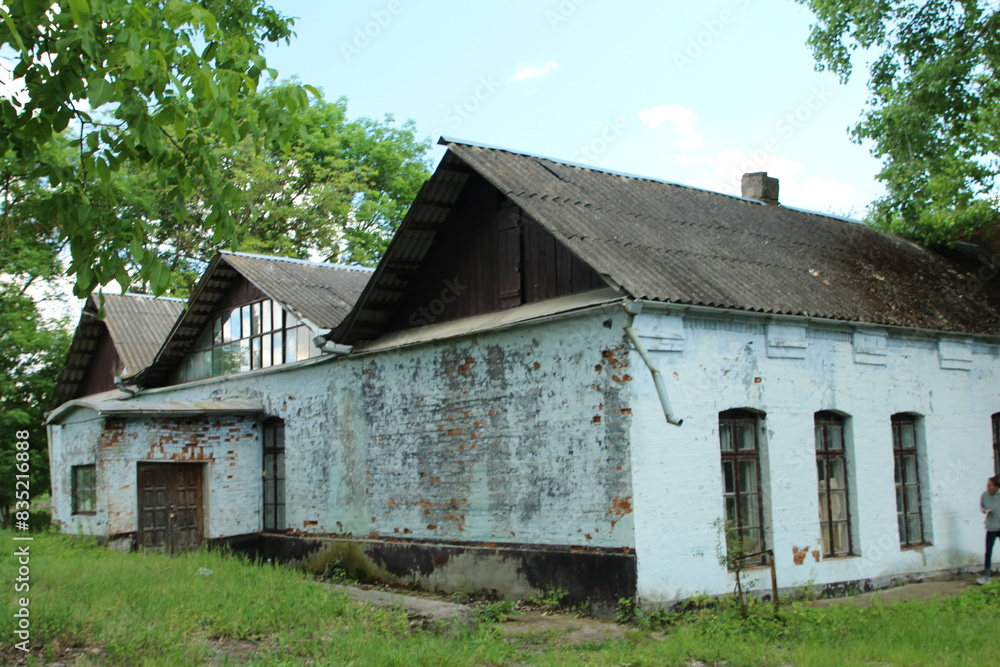 Fototapeta premium A house with a large front yard