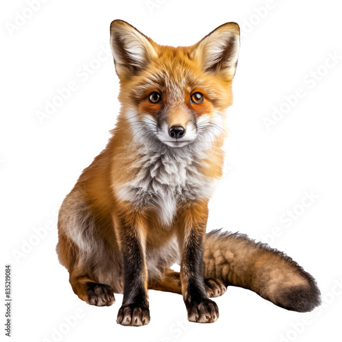 Obraz na płótnie Junger putziger Fuchs, Babyfuchs, freigestellt vor transparentem Hintergrund, Generative AI w salonie