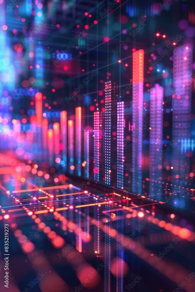 Naklejka premium Financial Success Graph - Background with Positive Growth Trends and Business Indicators