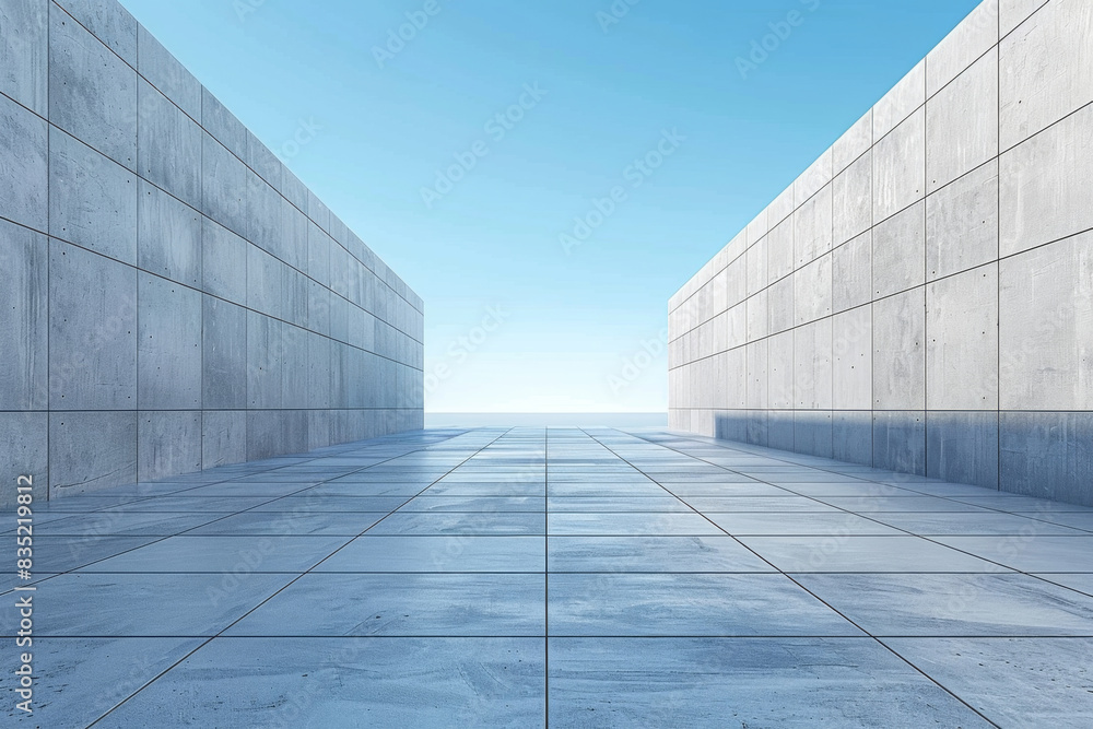 Fototapeta premium Concrete outdoor square building,Empty architectural background. 