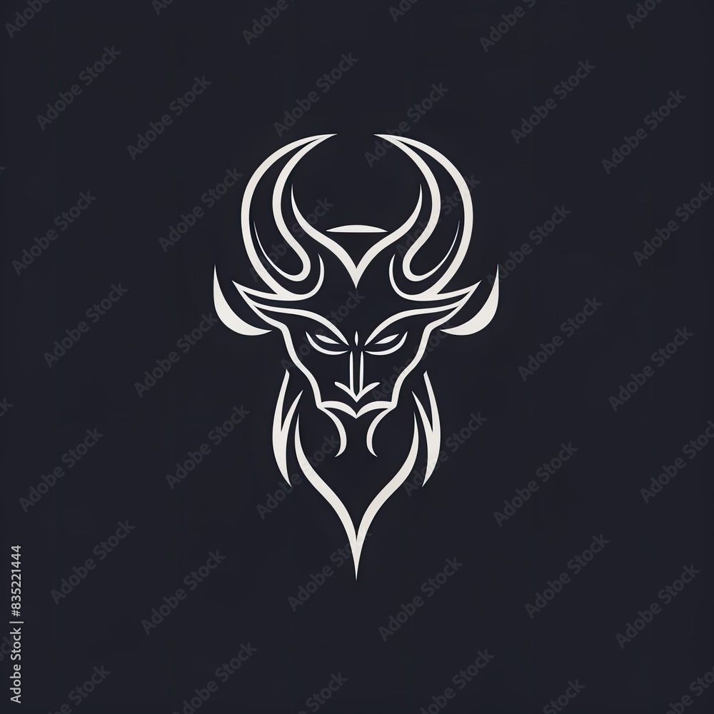 Naklejka premium satanic symbol. logo. icon. design. art. tatto. satan. devil. religion. magic. Baphomet. angle. 666. ai