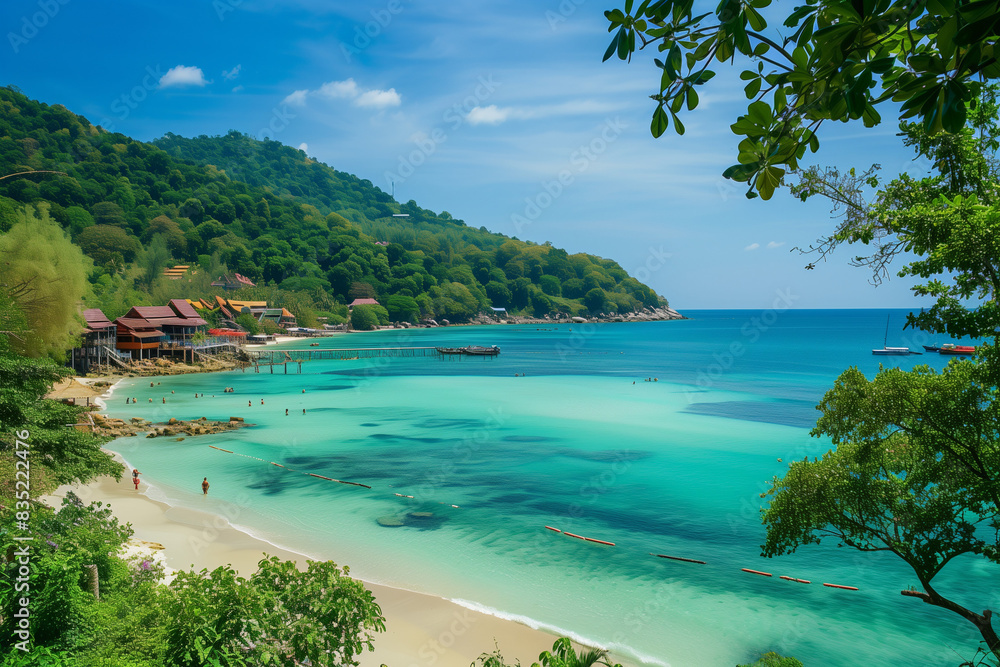 Thailand Phuket island lagoon area. nature and houses, beach and sea.
Thailand Phuket island lagoon area. nature and houses, beach and sea.