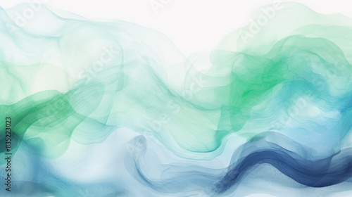 Abstract painting. Green blue watercolor background.