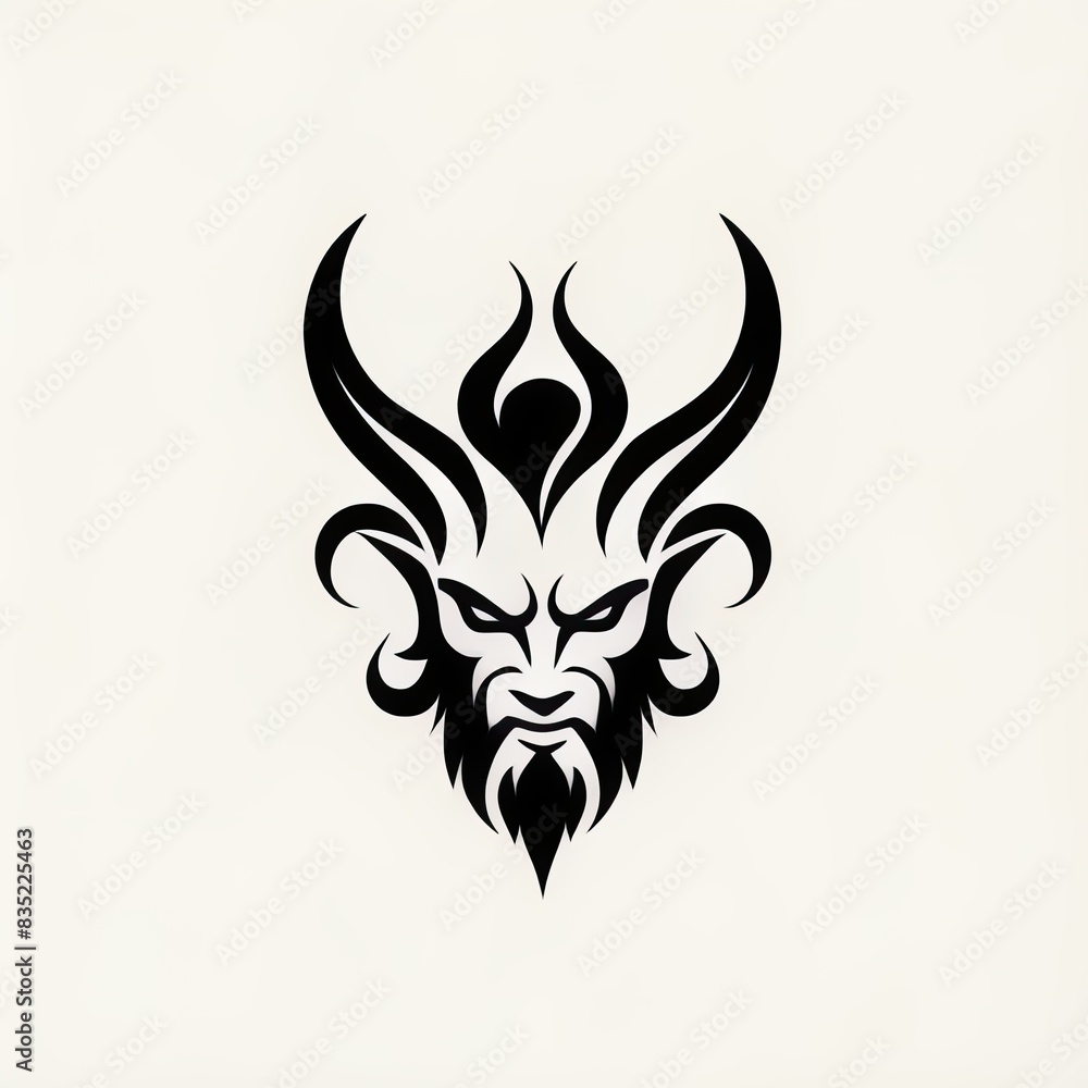 satanic symbol. logo. icon. design. art. tatto. satan. devil. religion. magic. Baphomet. angle. 666. ai