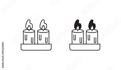 Candel icon design with white background stock illustration