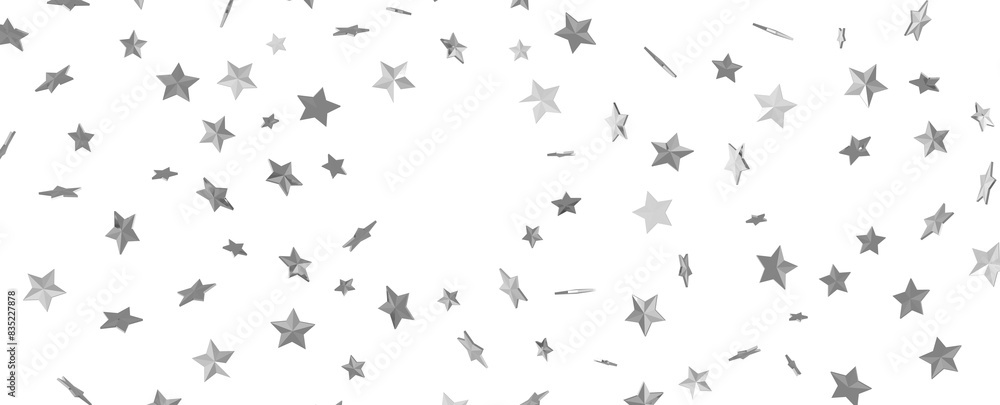 Silver stars of confetti. Silver stars of confetti.