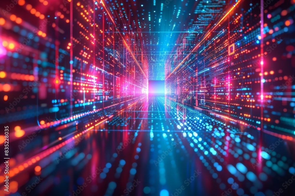 Fototapeta premium Cyber Security Data Transfer illustration created with Generative AI