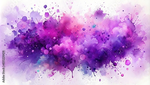 Artistic purple watercolor paint poster with spot stain dot ink stroke pastel dye splash graphic design, purple, spot stain, dot, ink stroke, pastel, dye, splash, watercolor paint, poster photo