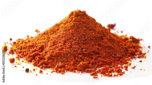 Pile of chili powder isolated on white background