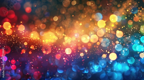Festive background with vibrant abstract circles of light