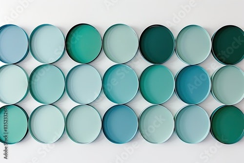 Gradient circles in shades of blue and green, arranged in a minimalist design photo