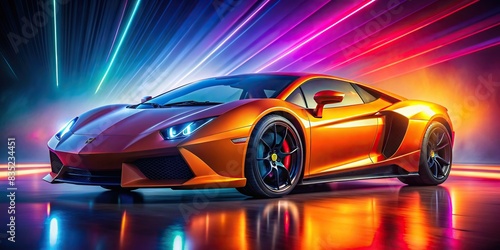 Sport car wallpaper with sleek design and vibrant colors , sports car, wallpaper, sleek, design, vibrant, colors, speed, luxury, automobile, vehicle, racing, fast, futuristic, background photo
