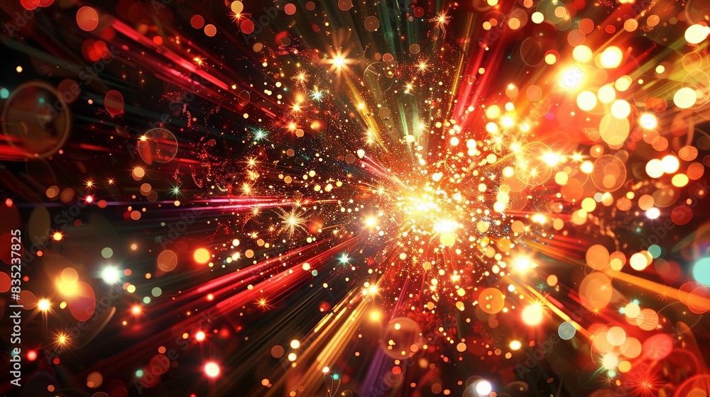 3D Model Abstract Art of Festive abstract Christmas scenery with joyful bursts of color and light 3D Model Abstract Art of Festive abstract Christmas scenery with joyful bursts of color and light