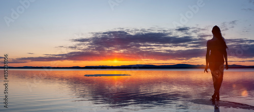 Sonnenuntergang am Siljiansee in Mora, Schweden