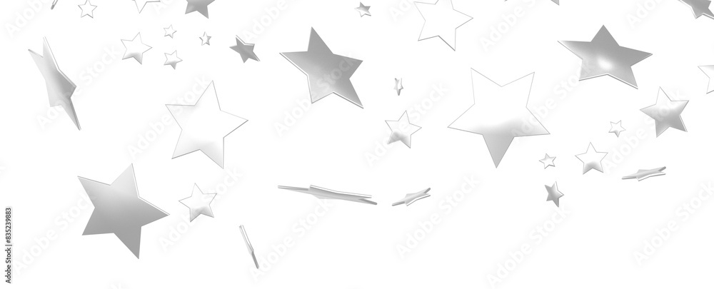 Silver star of confetti. Silver star of confetti.
