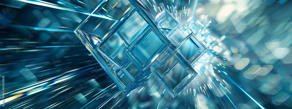 Square Glass Shapes light blue Background Square Glass Shapes light blue Background