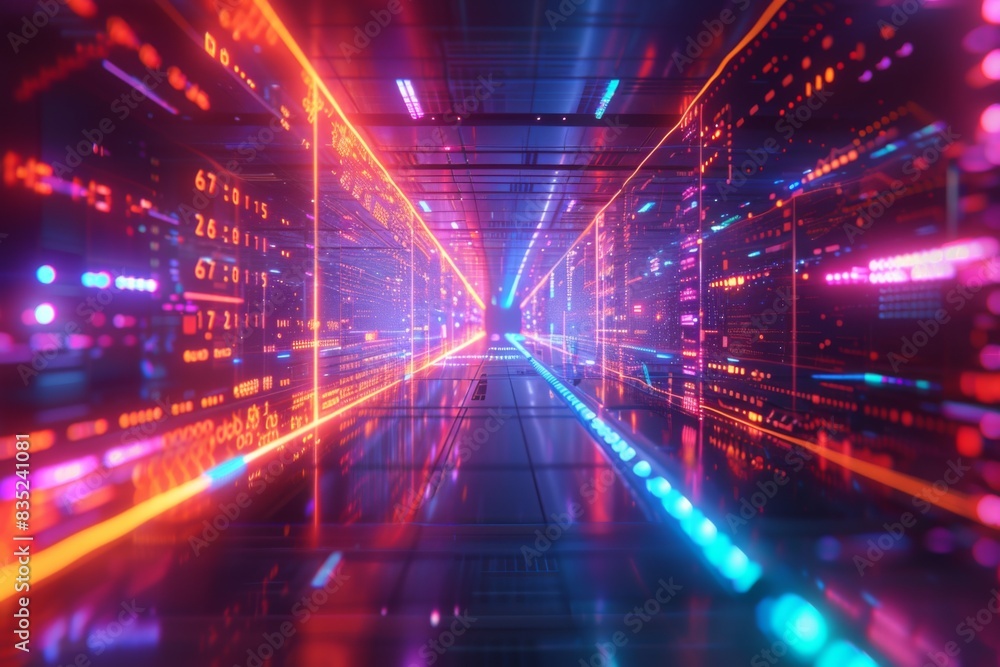 Cyber Security Data Transfer illustration created with Generative AI Cyber Security Data Transfer illustration created with Generative AI