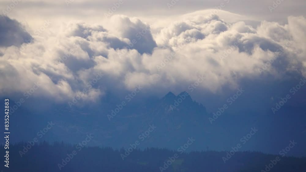 Tatra mountains. movement of clouds across the sky time lapse Tatra mountains. movement of clouds across the sky time lapse