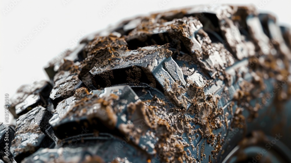 A close-up shot of a tire covered in mud, useful for images about nature, outdoors, and environmental themes A close-up shot of a tire covered in mud, useful for images about nature, outdoors, and environmental themes