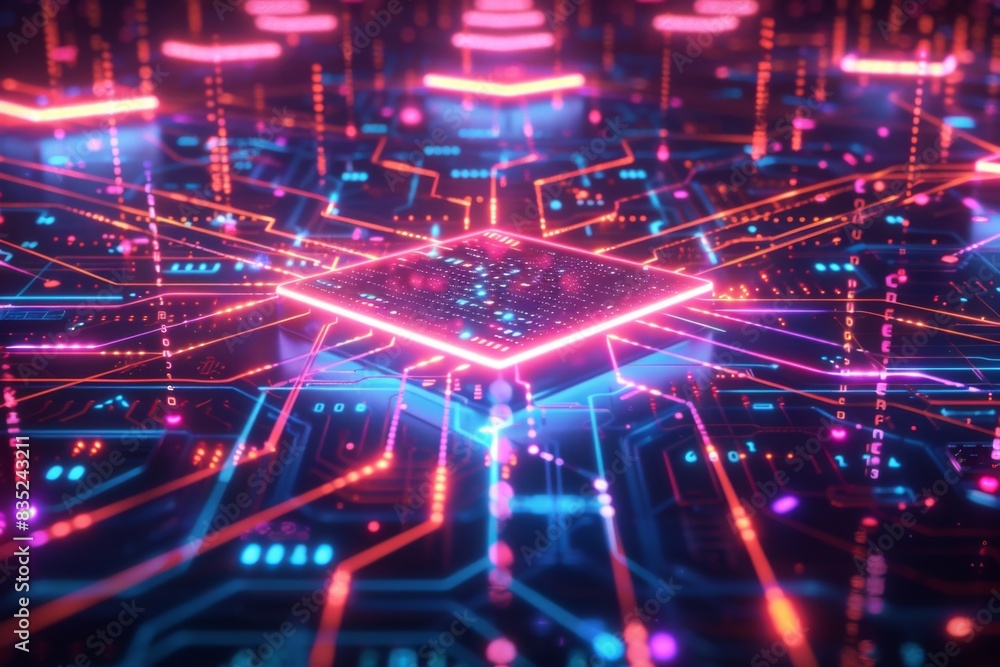 Cyber Security Data Transfer illustration created with Generative AI Cyber Security Data Transfer illustration created with Generative AI