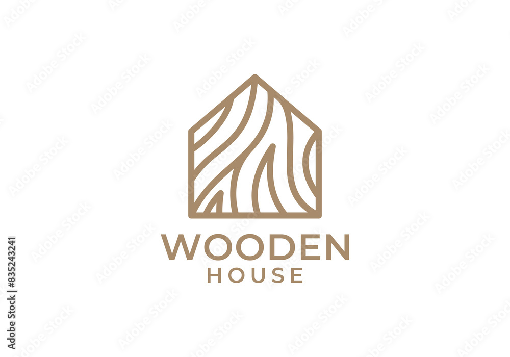 wood home logo. house builder abstract linear vector design wood home logo. house builder abstract linear vector design