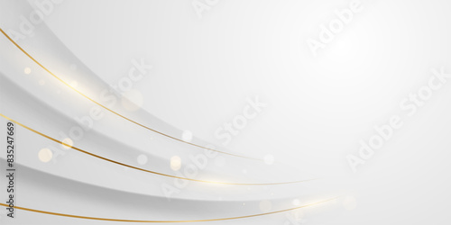 white background design With luxurious golden effect elements. Vector illustration