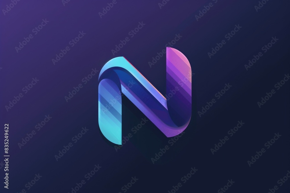 A stylized letter N in shades of purple and blue on a dark background, suitable for use as a design element or symbol A stylized letter N in shades of purple and blue on a dark background, suitable for use as a design element or symbol