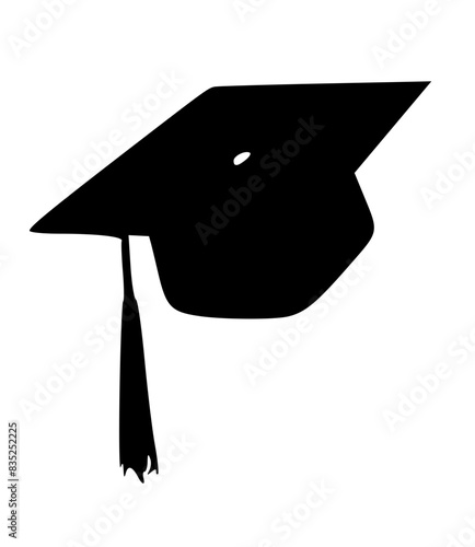 Silhouette graduation cap vector