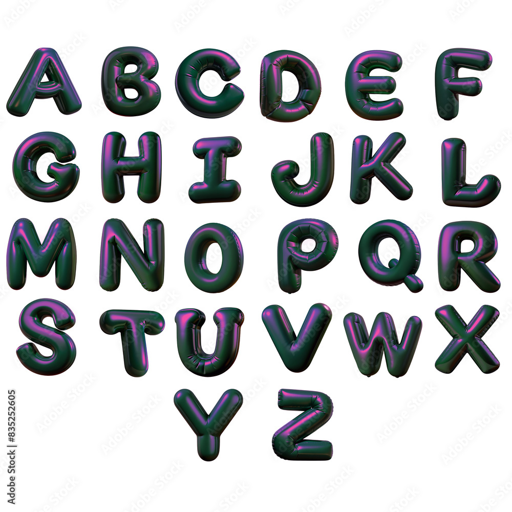 Set of foil balloons in the shape of letters and numbers Set of foil balloons in the shape of letters and numbers