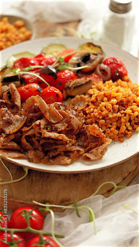 Delicious Doner Kebab Plate Delicious Doner Kebab Plate