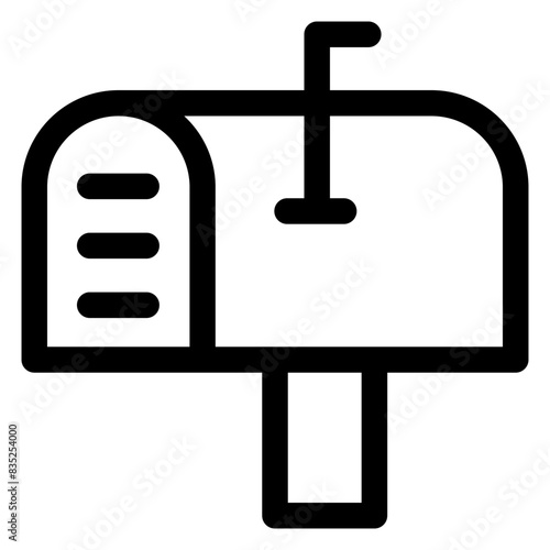 mailbox line icon vector illustration isolated on white background
