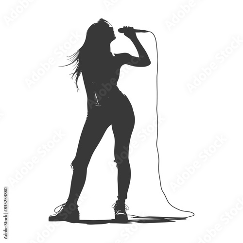 Silhouette Singer: Rock Star with Microphone, Distressed Jeans, and Boots.