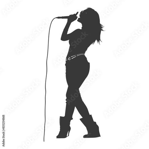 Silhouette Singer: Rock Star, Boots, Belt, and Microphone.