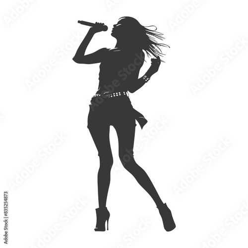 Silhouetted Singer: Windswept Hair, Microphone, Energetic Performance.