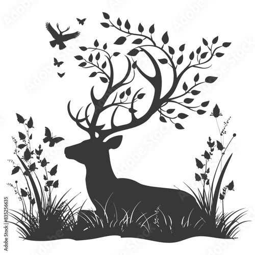 silhouette wildlife black color only