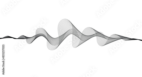Wave lines smooth flowing dynamic isolated on white background. Technology, digital, communication, science, music concept vector background illustration