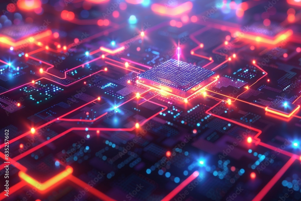 Obraz premium Cyber Security Data Transfer illustration created with Generative AI