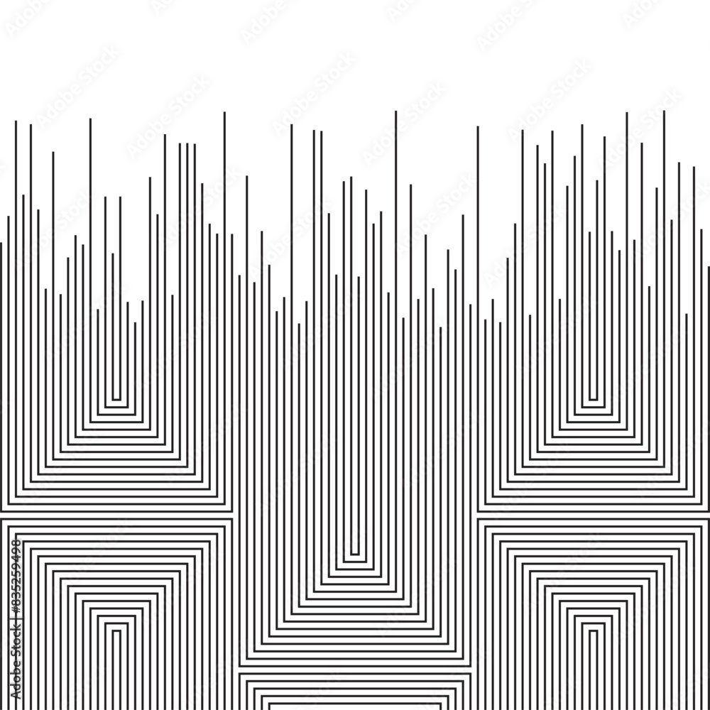 Fototapeta premium black and white abstract geometric seamless pattern, abstract line with different long. Vector Format