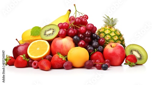 fruits and vegetables  white background