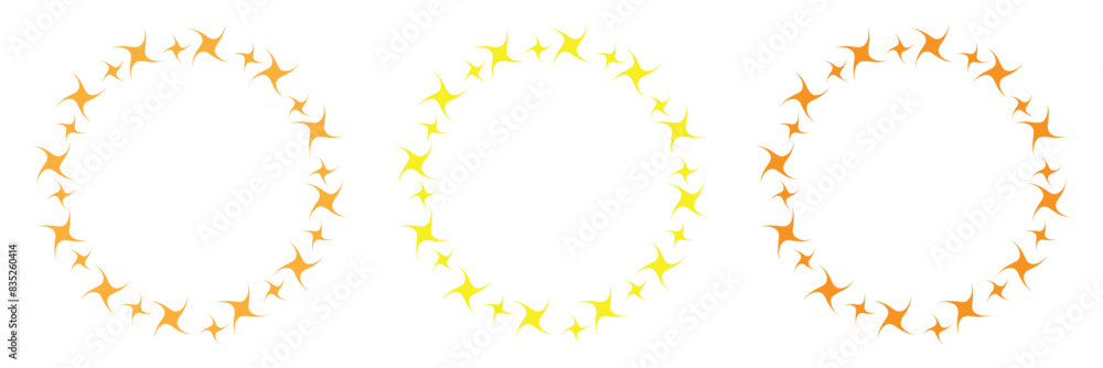 Stars surrounded by yellow circles vector , isolated on white background ,Vector illustration EPS 10 Stars surrounded by yellow circles vector , isolated on white background ,Vector illustration EPS 10