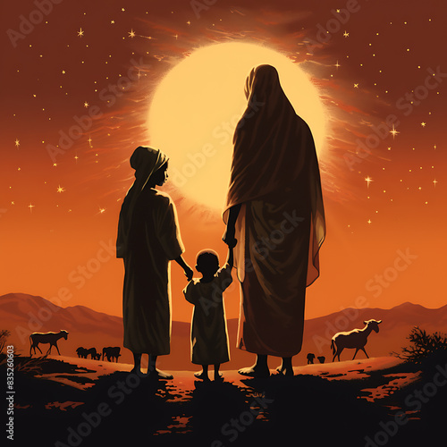 Goat Qurban Eid al adha mubarak festival islamic background, Witness heartfelt Eid celebration moments during Bakra Eid as people participate in age-old traditions, Arabic lantern design